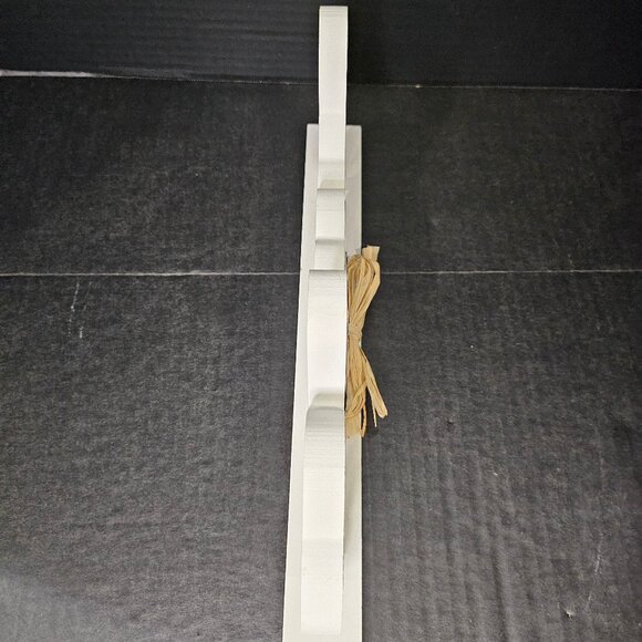 Hobby Lobby White Wood and Galvanized Blessed Script Lettering Tabletop Sign Wit - Picture 4 of 8